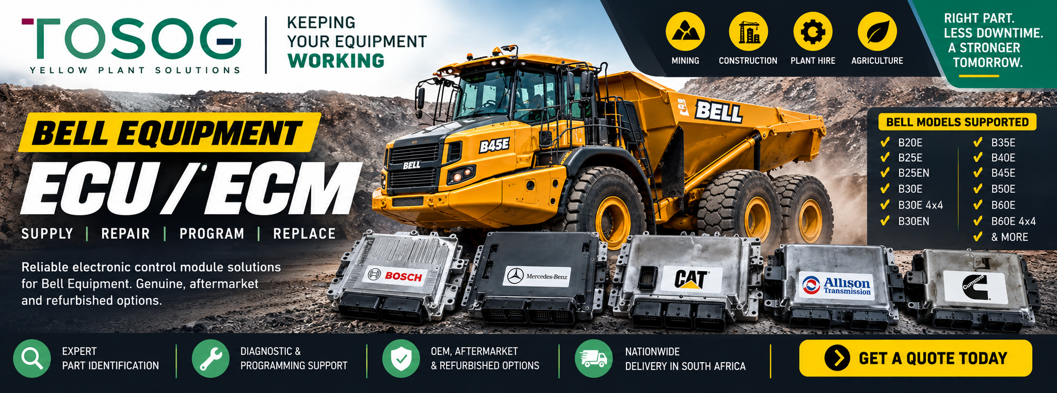 Bell Equipment ECU / ECM South Africa | Bell ADT ECU Supplier
