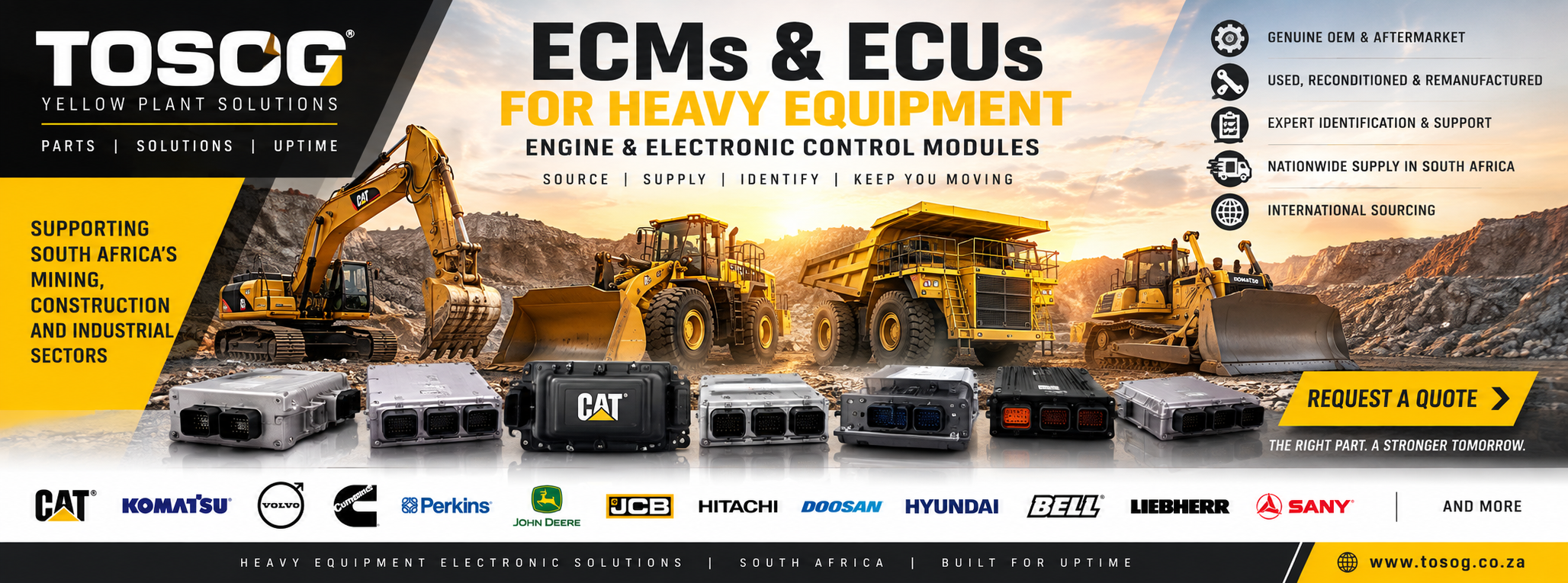 ECMs and ECUs for heavy equipment engine control modules South Africa – TOSOG