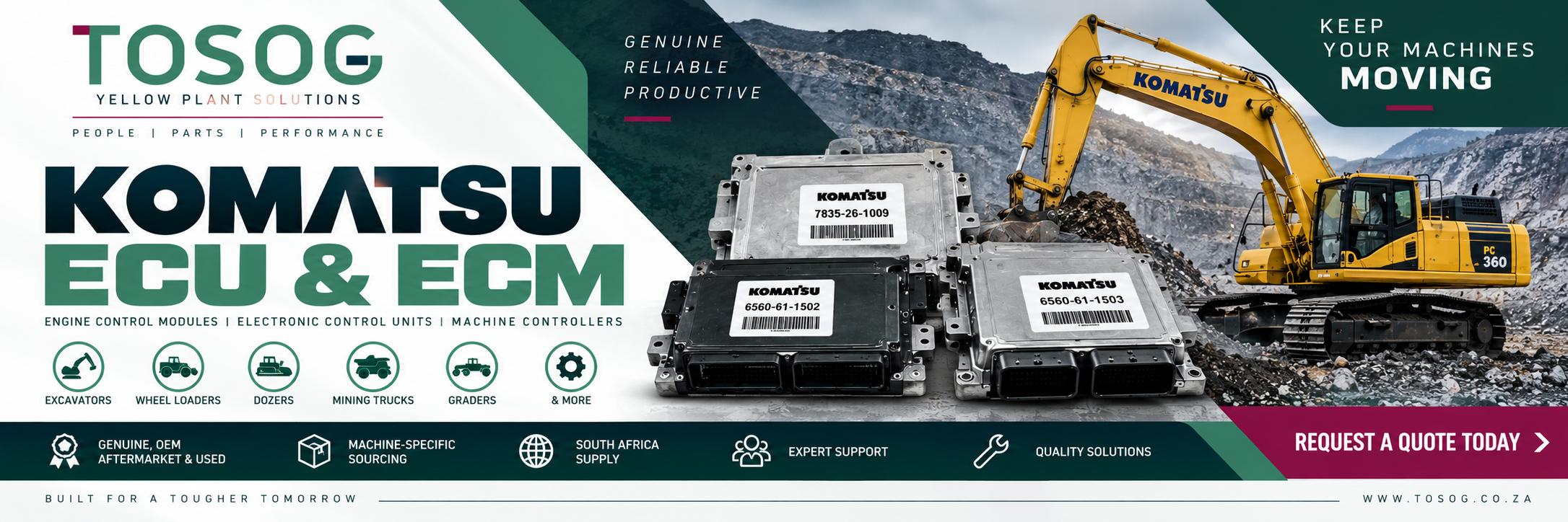 Komatsu ECU ECM for sale South Africa – TOSOG Yellow Plant Solutions