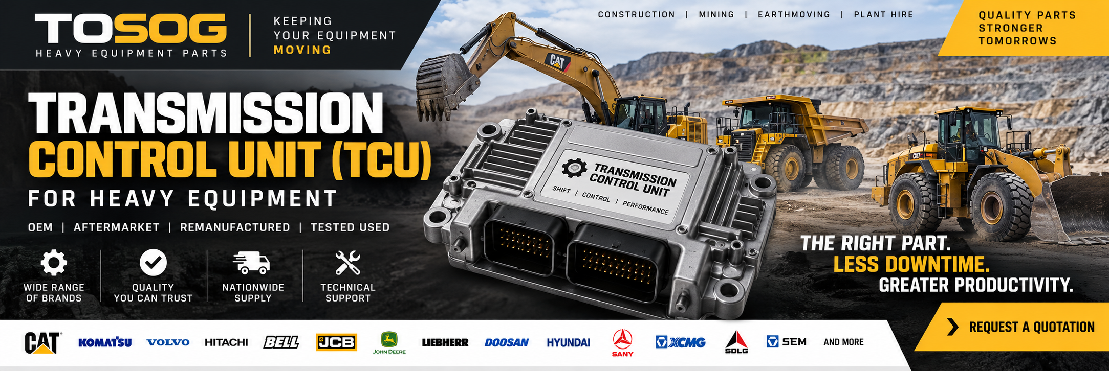 Transmission Control Unit TCU for heavy equipment