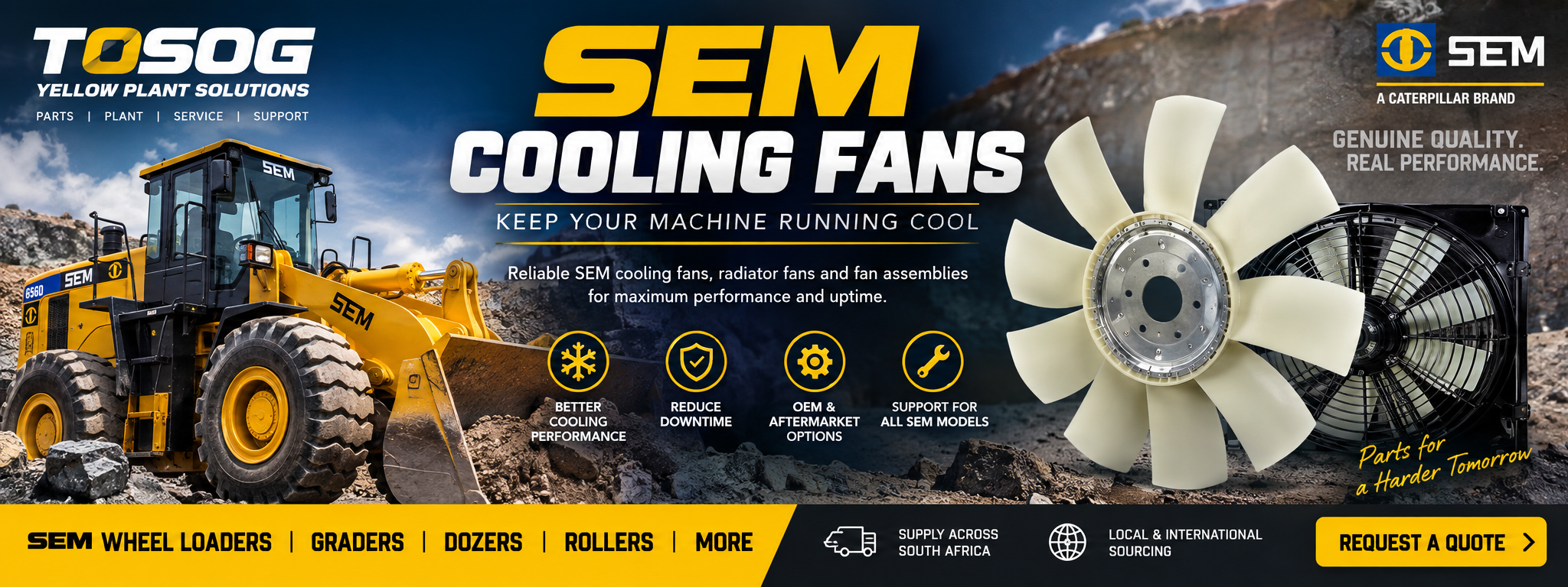 SEM cooling fan and radiator fan for SEM wheel loader