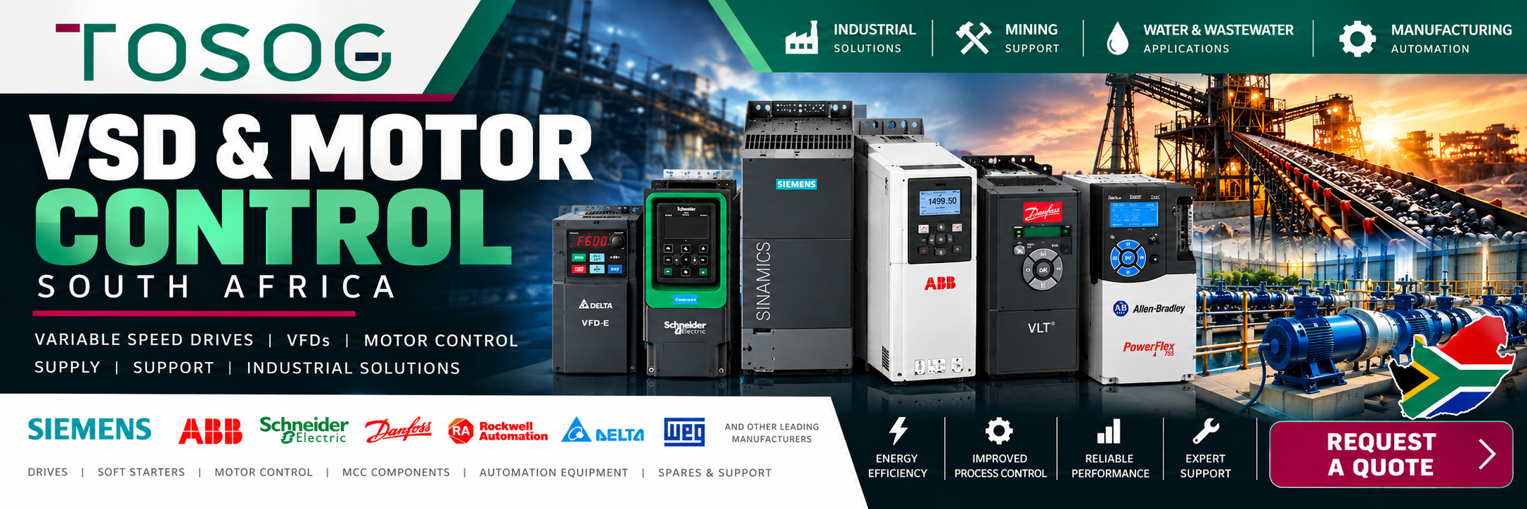Variable Speed Drives & VFD Supplier South Africa | TOSOG