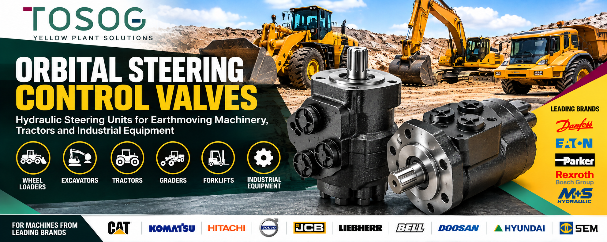 Hydraulic Steering Units for Earthmoving Machinery, Tractors and Industrial Equipment