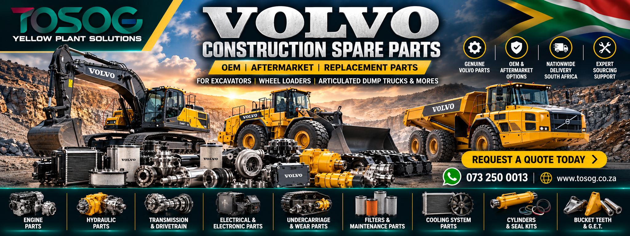 Volvo construction spare parts South Africa
